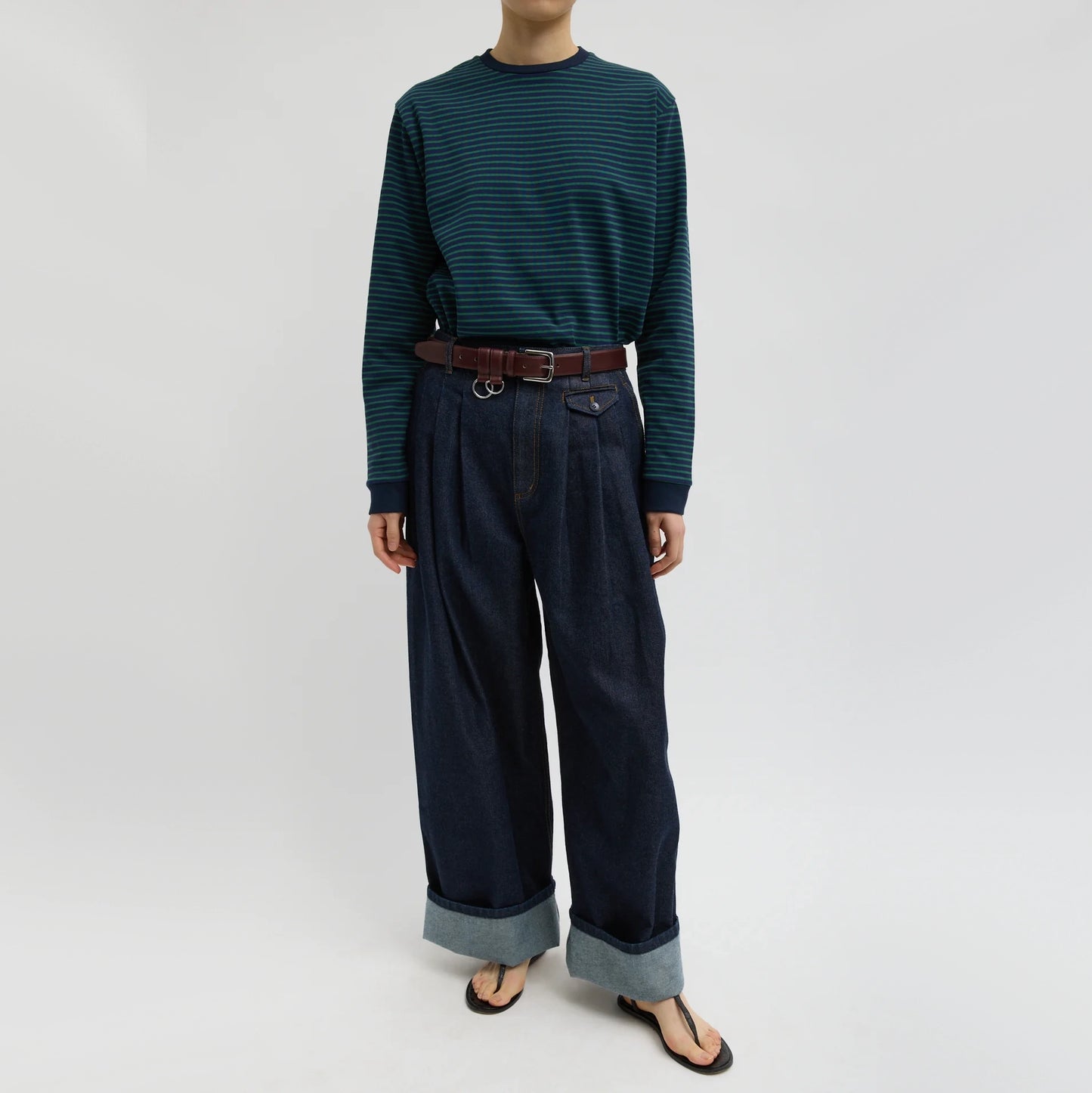 Tibi Triple Pleat Jean in Indigo, size 28