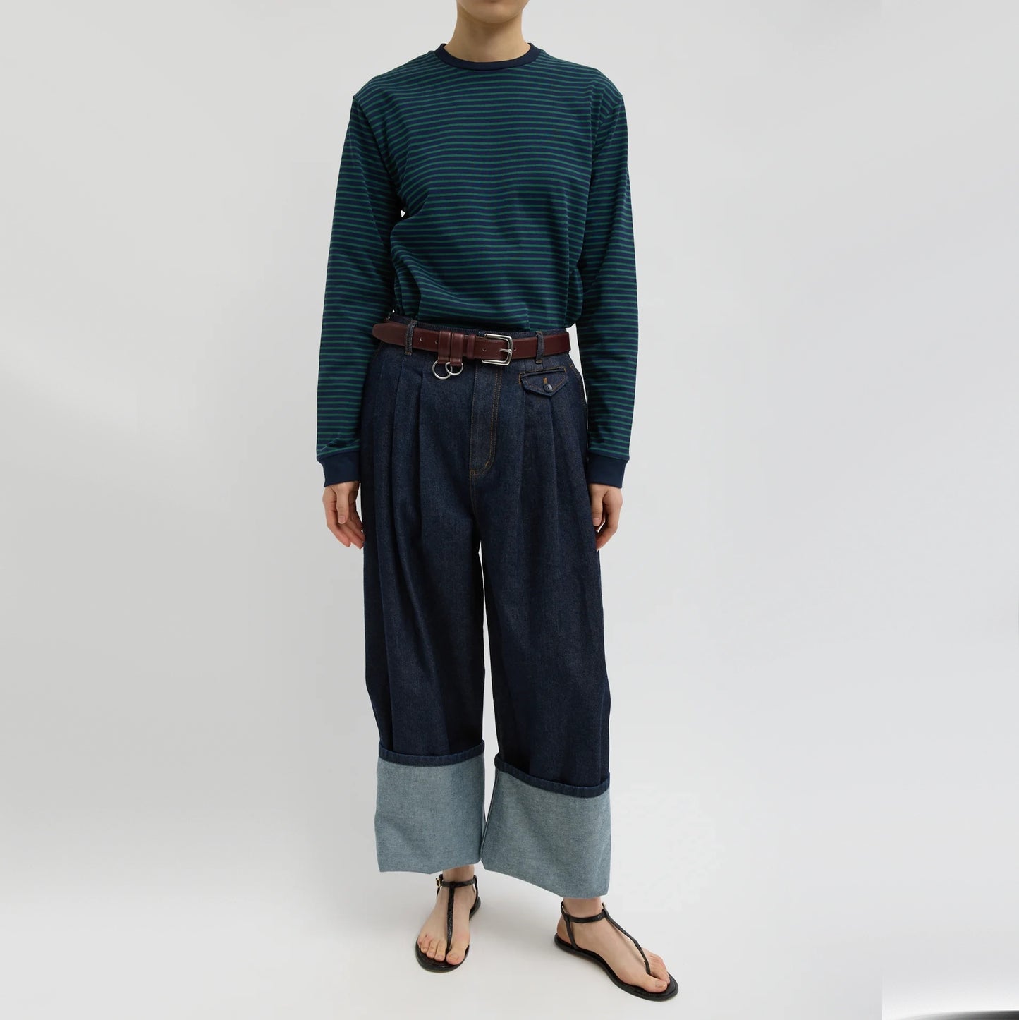 Tibi Triple Pleat Jean in Indigo, size 28