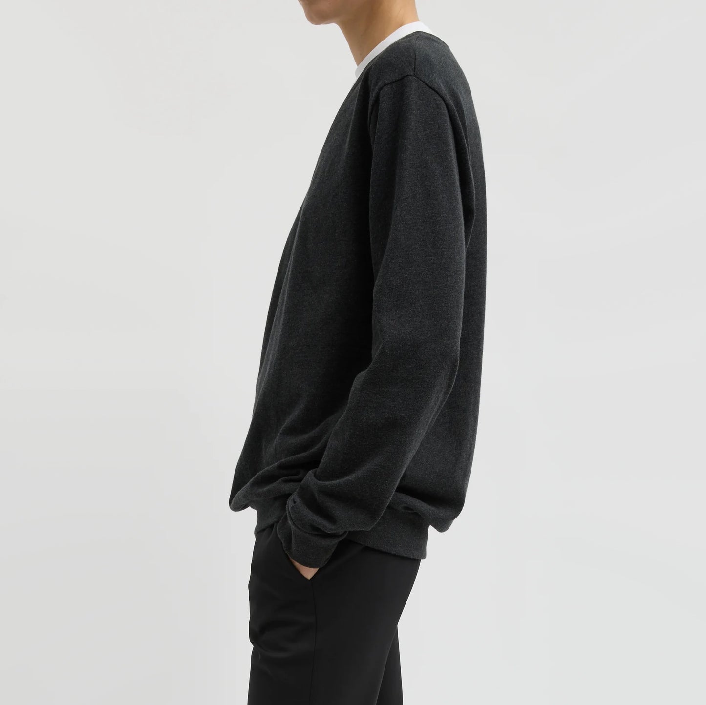 Tibi Perfect T-Shirt Trompe L'oeil Top in Grey Multi, size Small