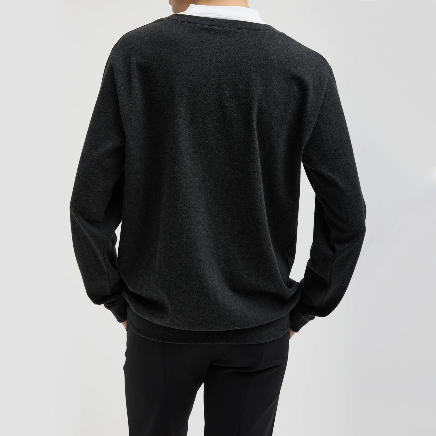 Tibi Perfect T-Shirt Trompe L'oeil Top in Grey Multi, size Small