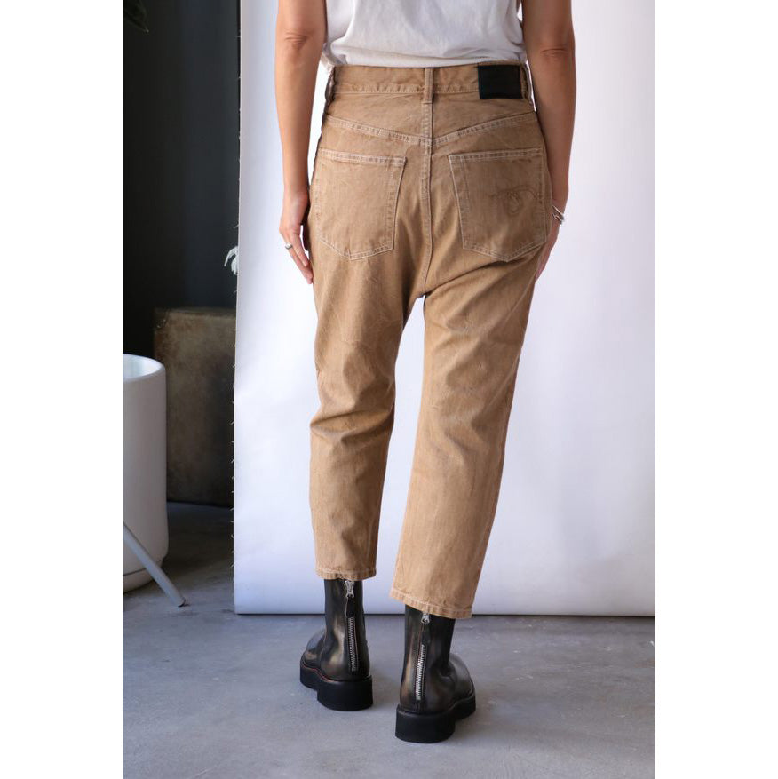R13 tailored drop jean in "Kurtis Khaki", size 28
