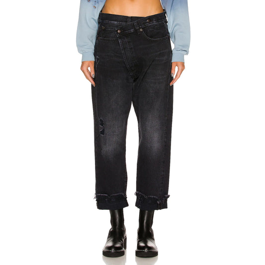 R13 Crossover jeans in Jake Black, size 27 (fits 28)