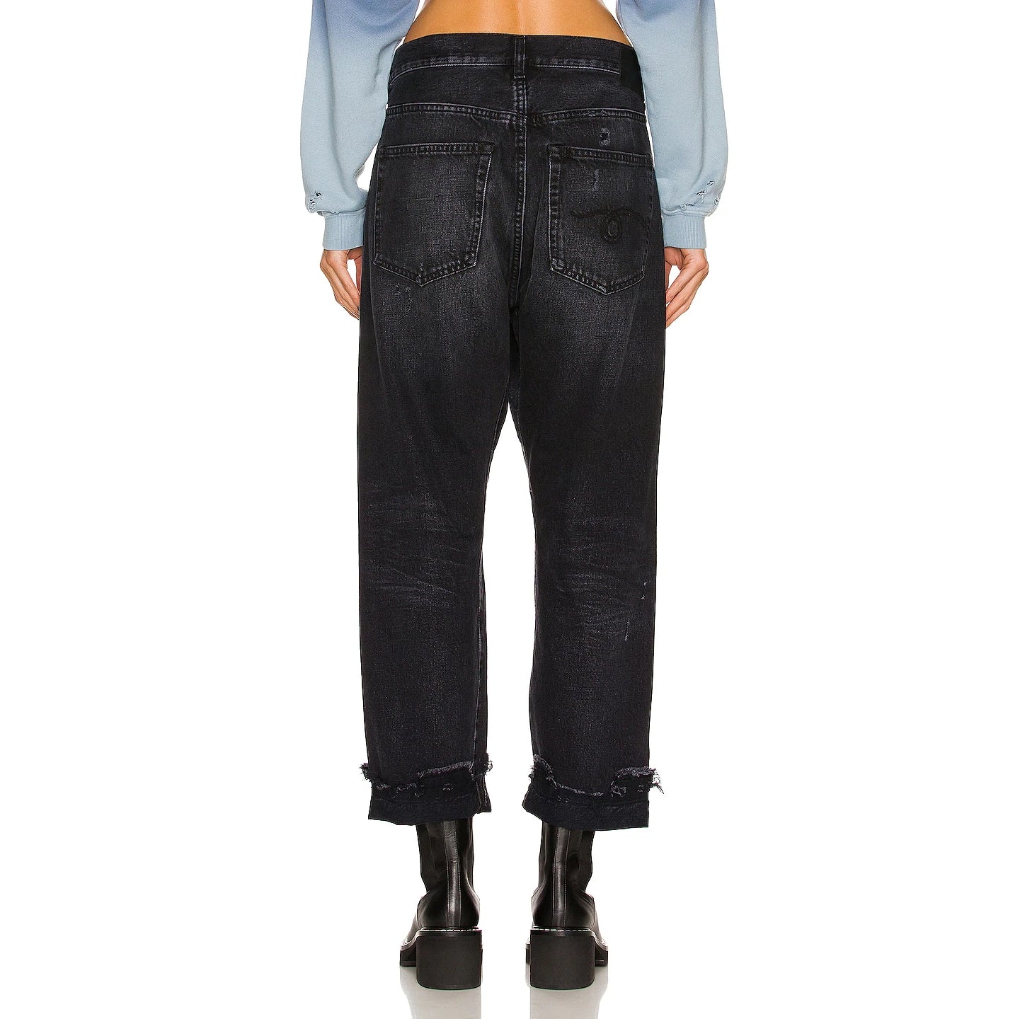 R13 Crossover jeans in Jake Black, size 27 (fits 28)