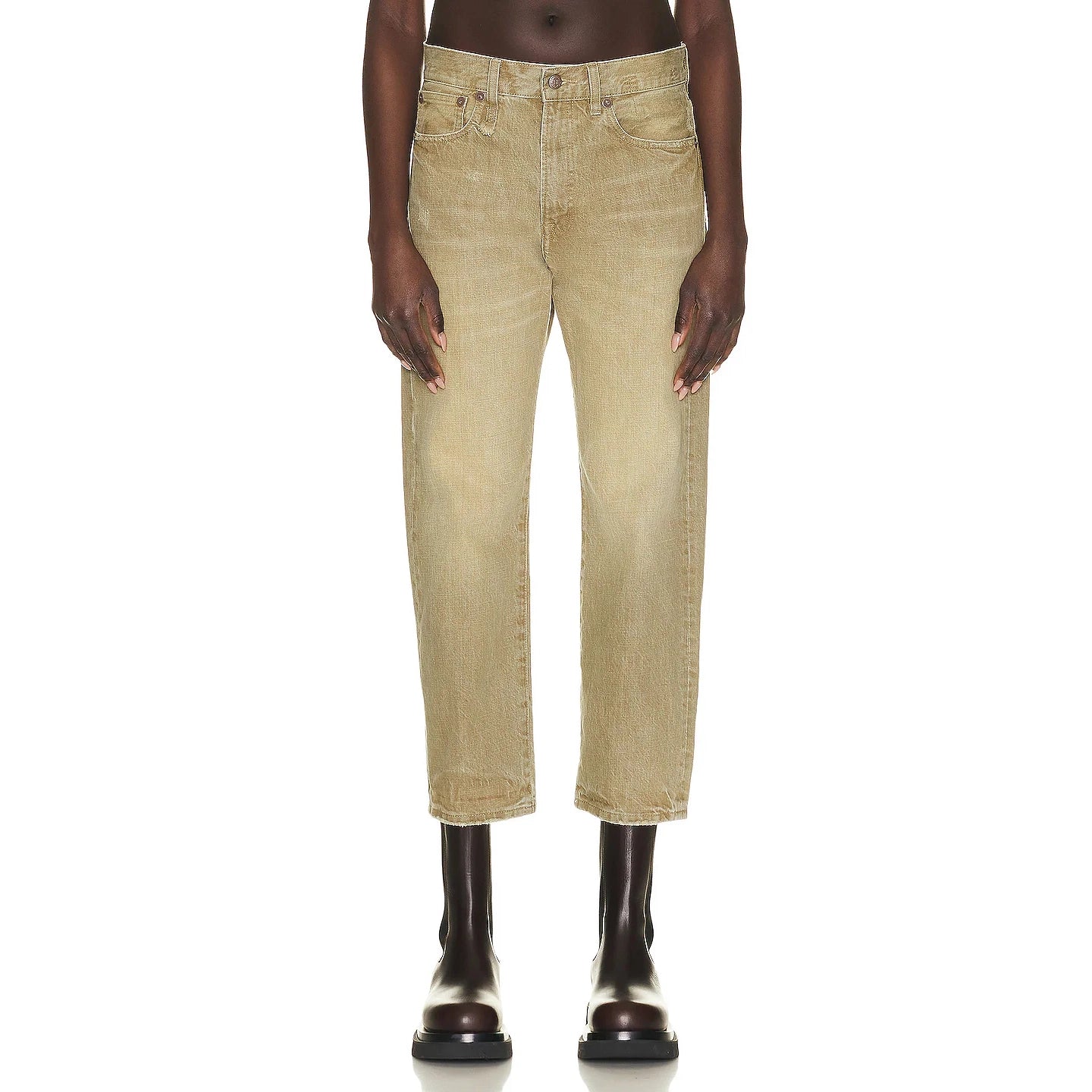 R13 Boyfriend Jeans in Moss Green, size 29