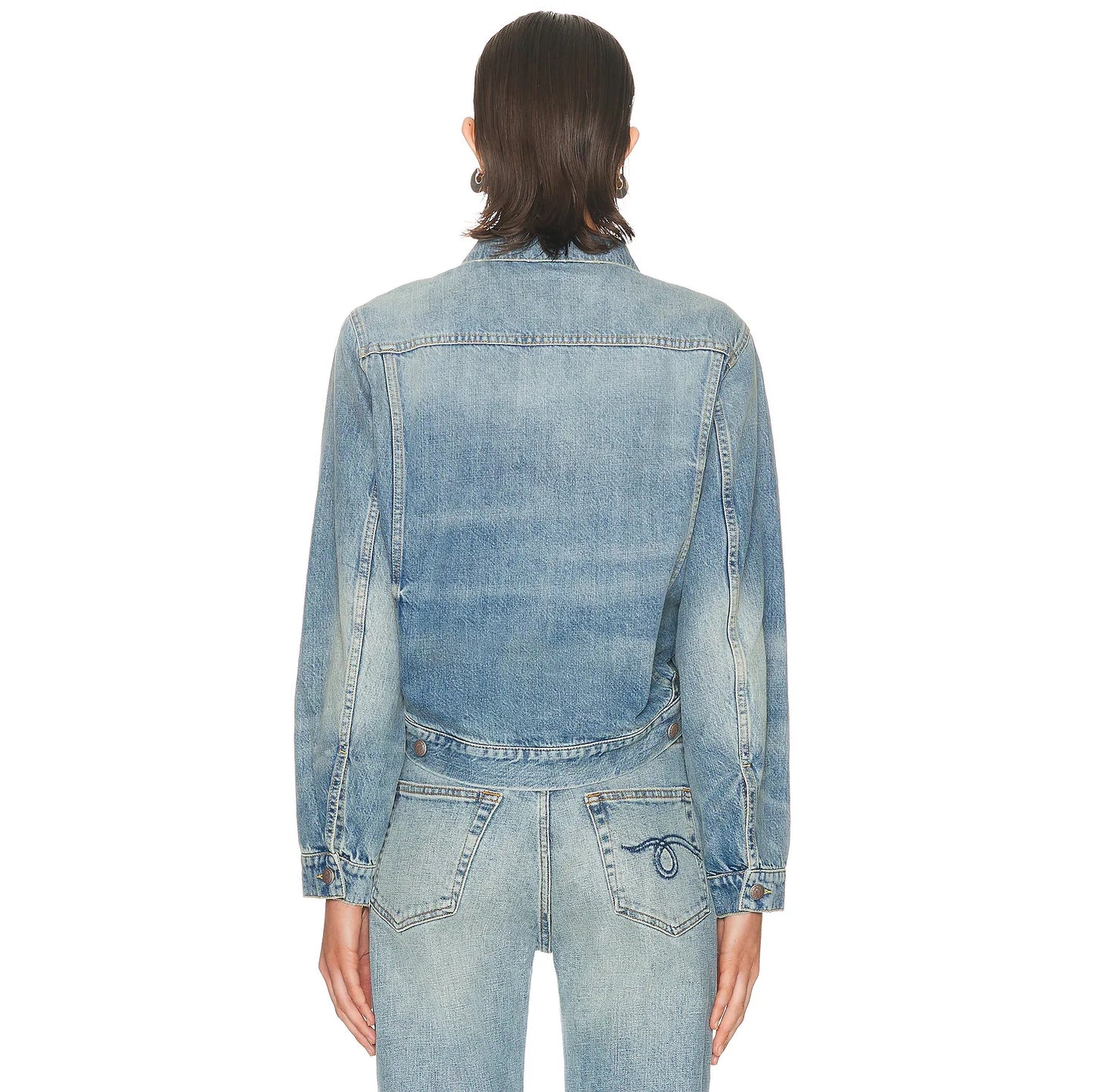 R13 Wrap Around Trucker Jacket in "Merrin Blue", size XS