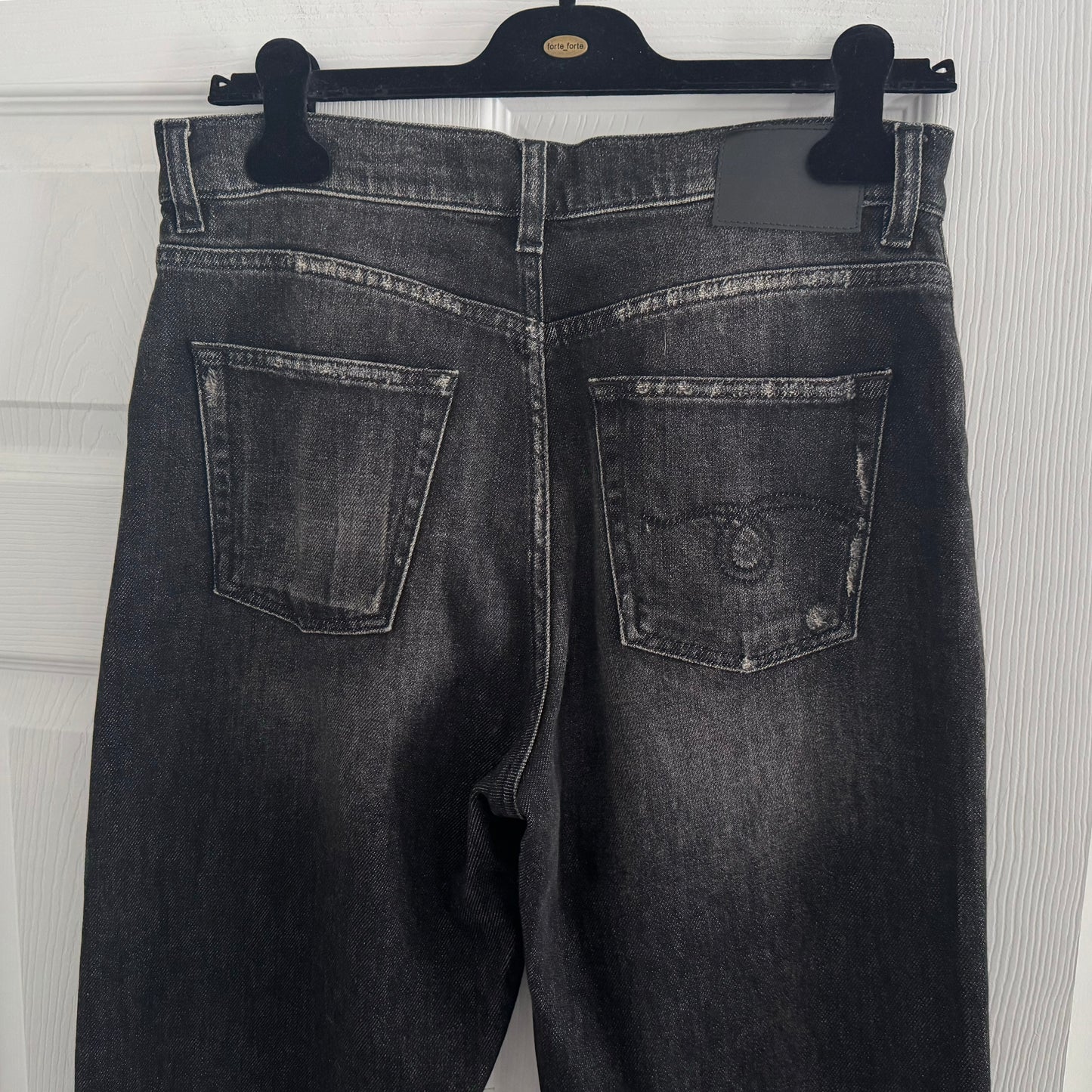 R13 "Alice" Straight Leg Jean in Abbey Black, size 28