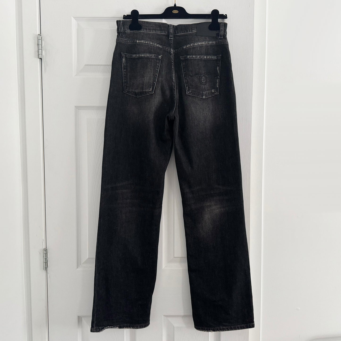 R13 "Alice" Straight Leg Jean in Abbey Black, size 28