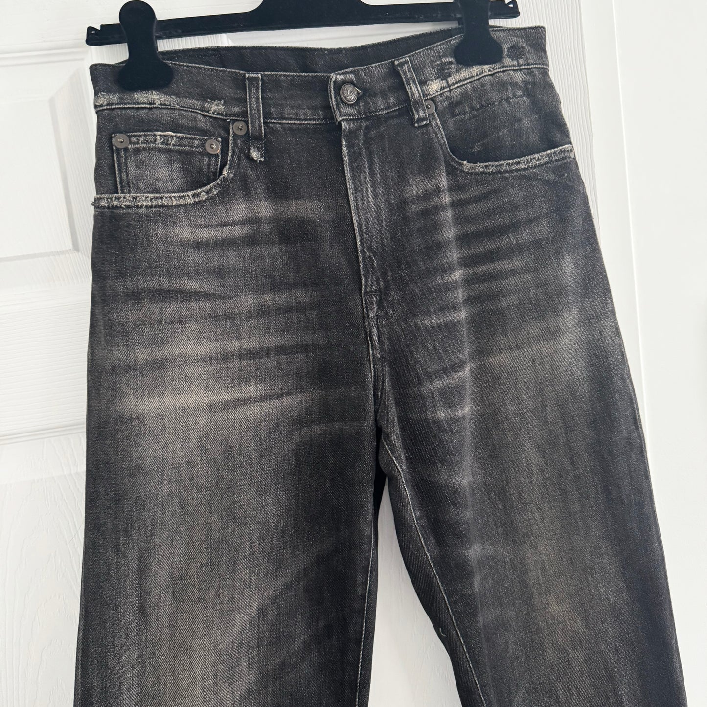 R13 "Alice" Straight Leg Jean in Abbey Black, size 28