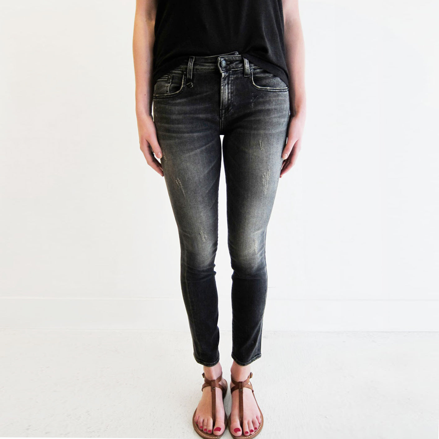 R13 Alison Crop Skinny in Orion Black, size 25