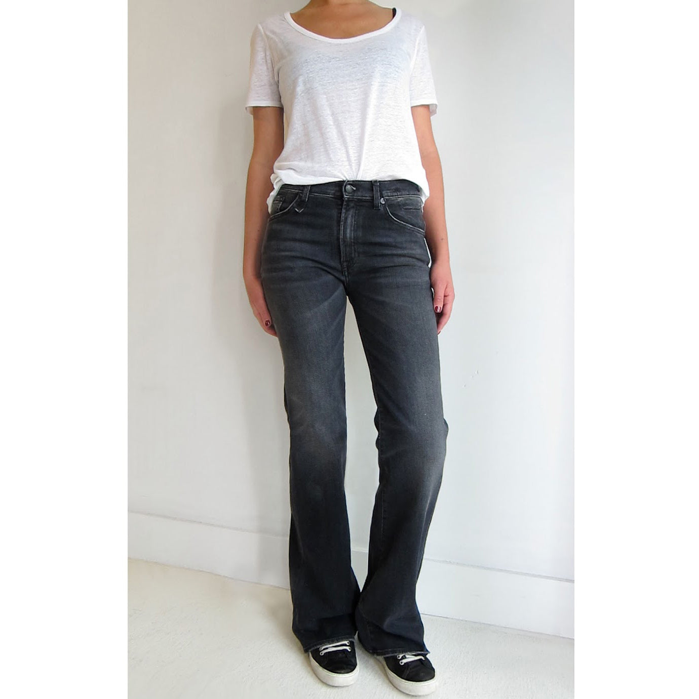 R13 Jane Jean in "Dirty Black", size 28
