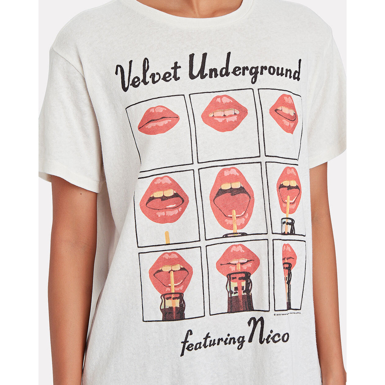 R13 Velvet Underground Graphic T-Shirt in Ivory, Size XS