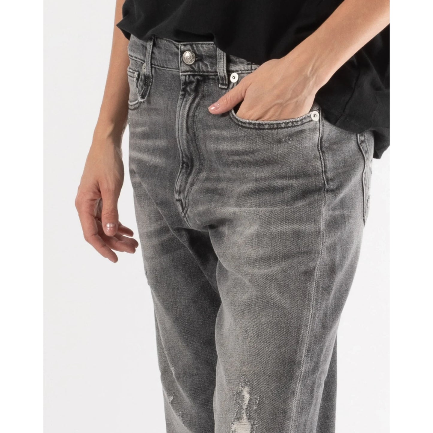 R13 Boyfriend Jean in "Vintage Grey", size 29 (fits a comfy 30)