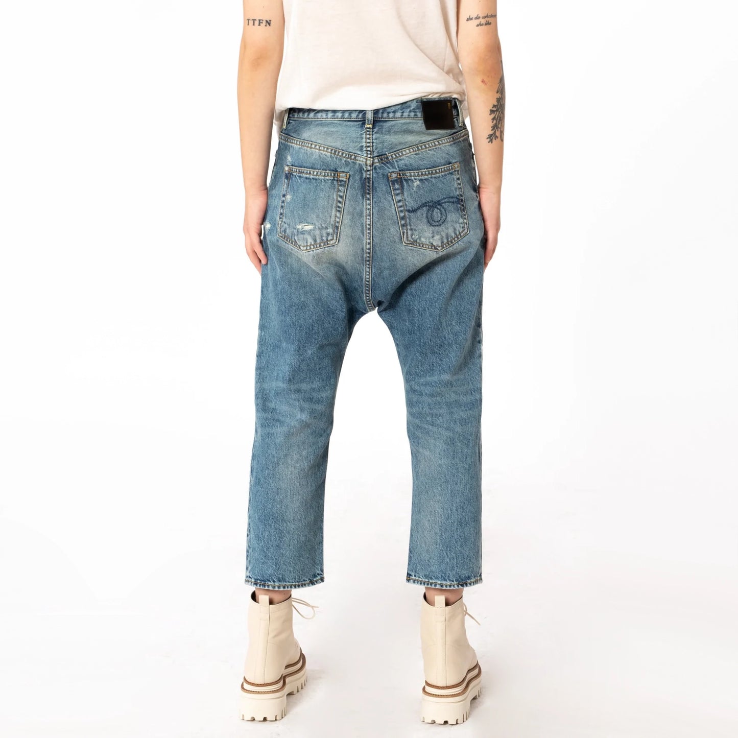 R13 Tailored Drop Jean in "Bain Blue", size 28