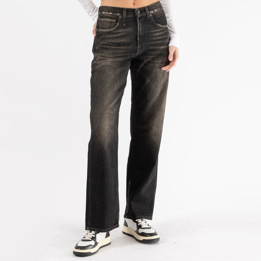 R13 "Alice" Straight Leg Jean in Abbey Black, size 28