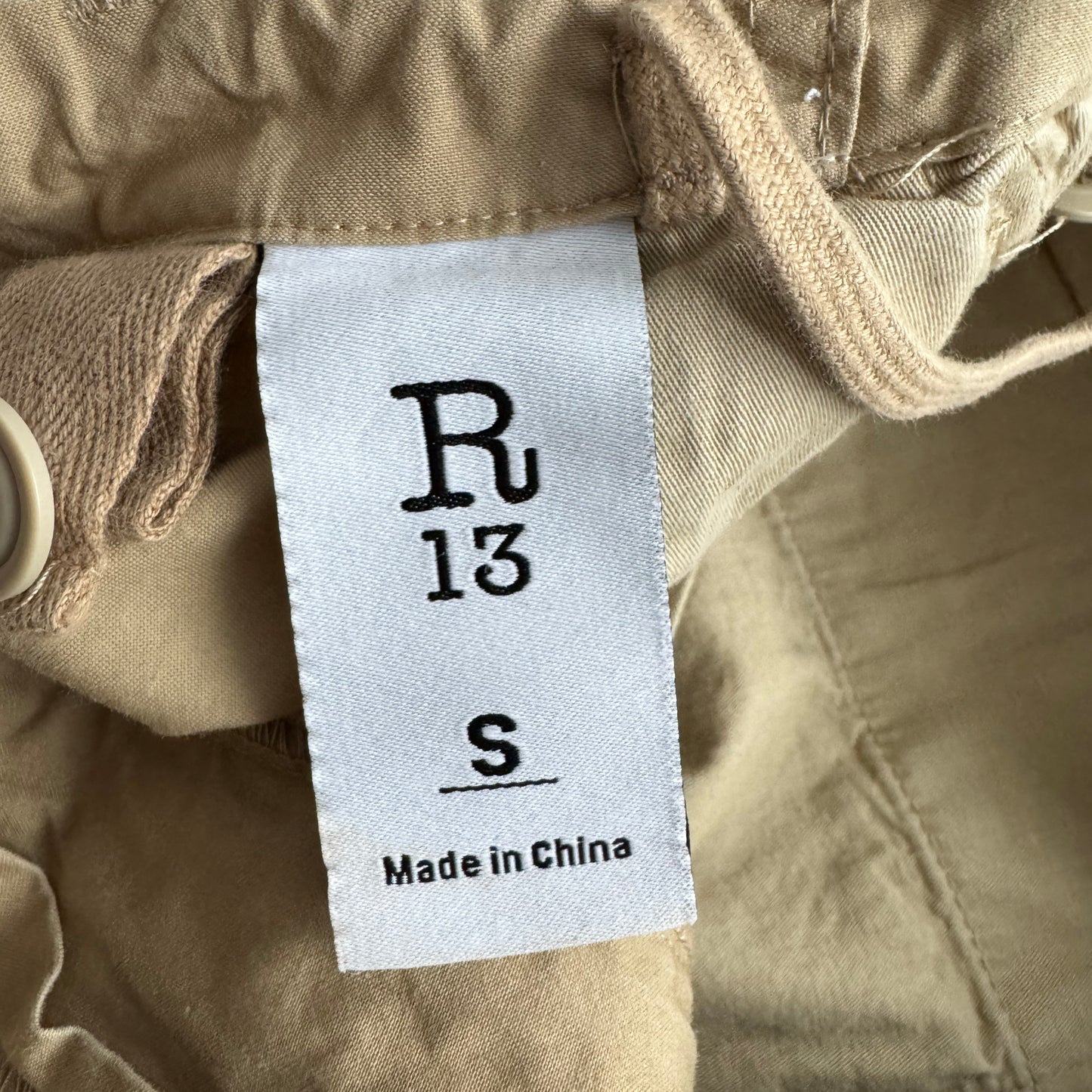 R13 Balloon Army cargo trousers in Khaki, size Small