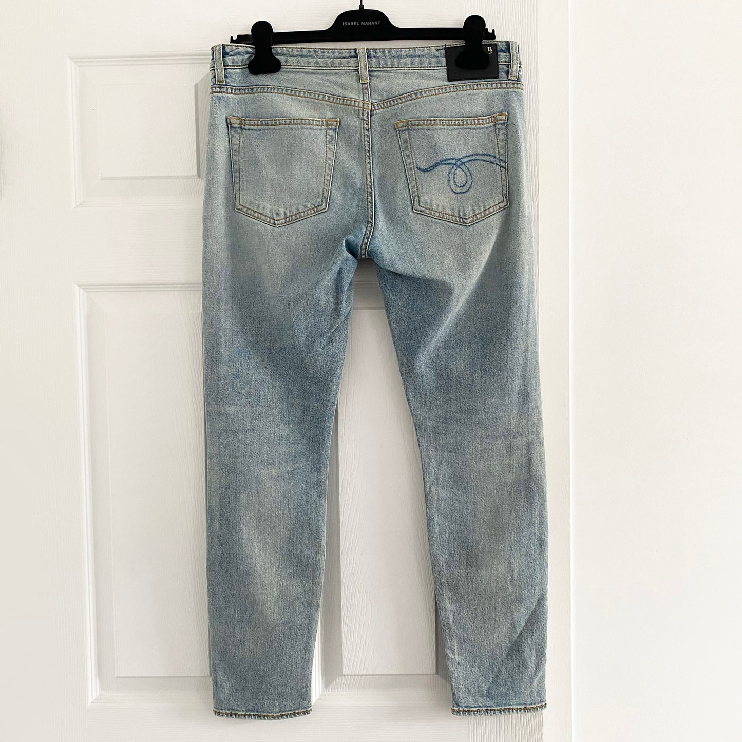 R13 Boy Skinny Jean in "Leyton Clean", size 28