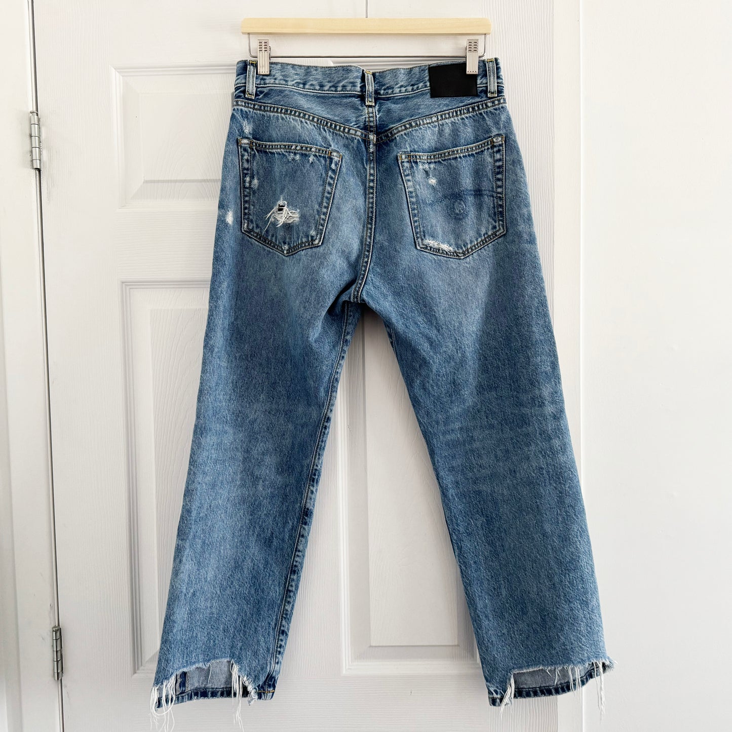 R13 Boyfriend Jean in "Bain w Rips", size 26 (fits 27)