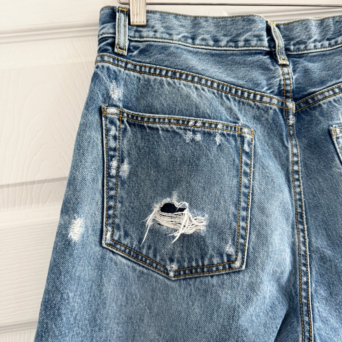 R13 Boyfriend Jean in "Bain w Rips", size 26 (fits 27)