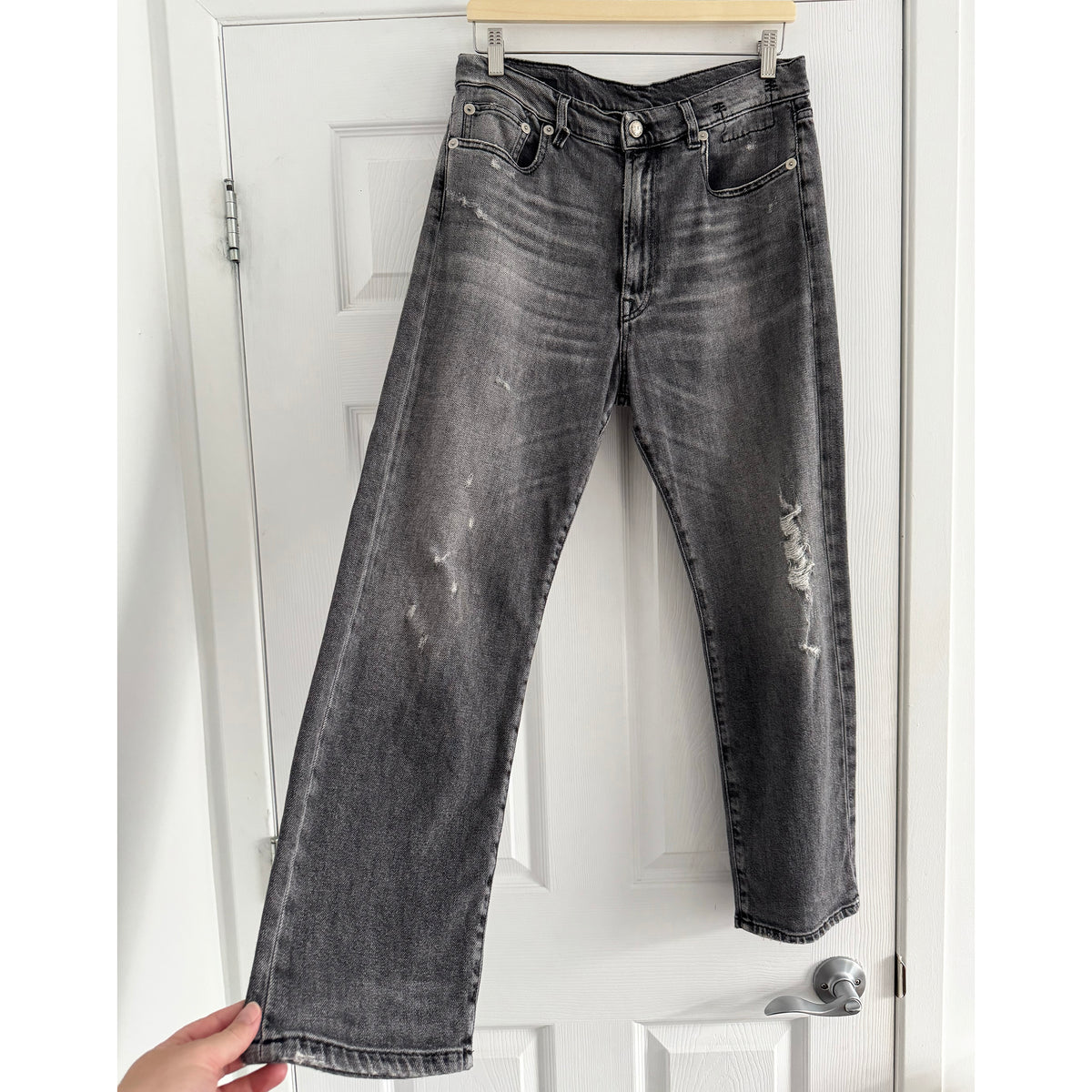 R13 Boyfriend Jean in "Vintage Grey", size 28 (fits 29)