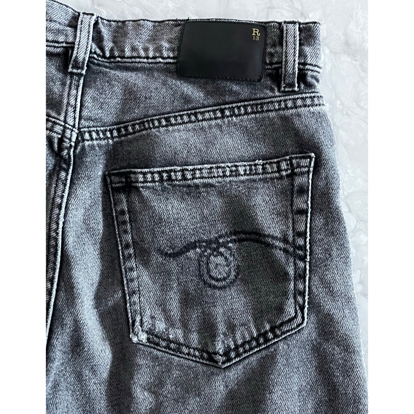 R13 Boyfriend Jean in "Vintage Grey", size 24 (fits a comfy 25)