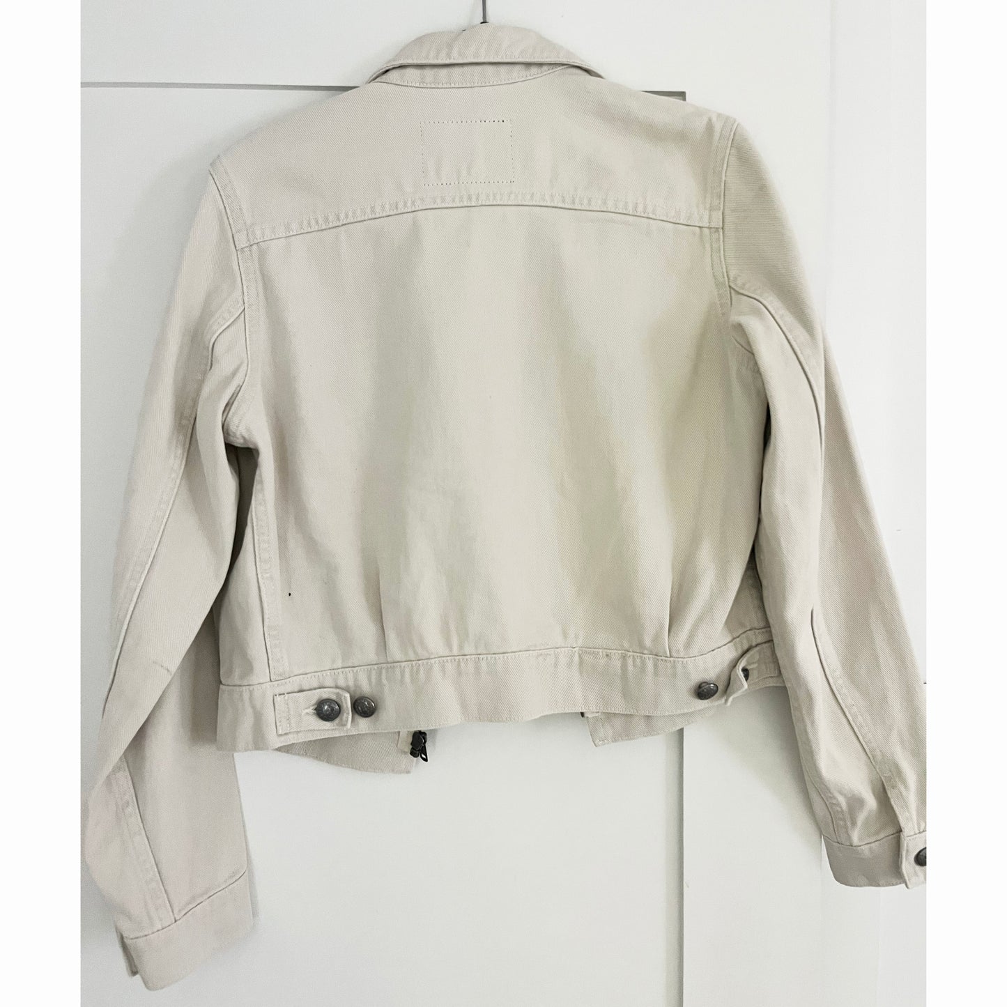 R13 Cropped Rider Jacket in Ivory Beefy Twill, size Medium (fits like a Small)