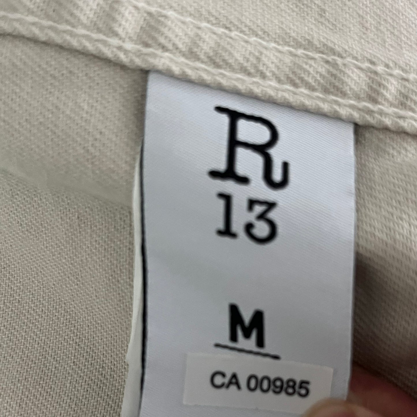 R13 Cropped Rider Jacket in Ivory Beefy Twill, size Medium (fits like a Small)