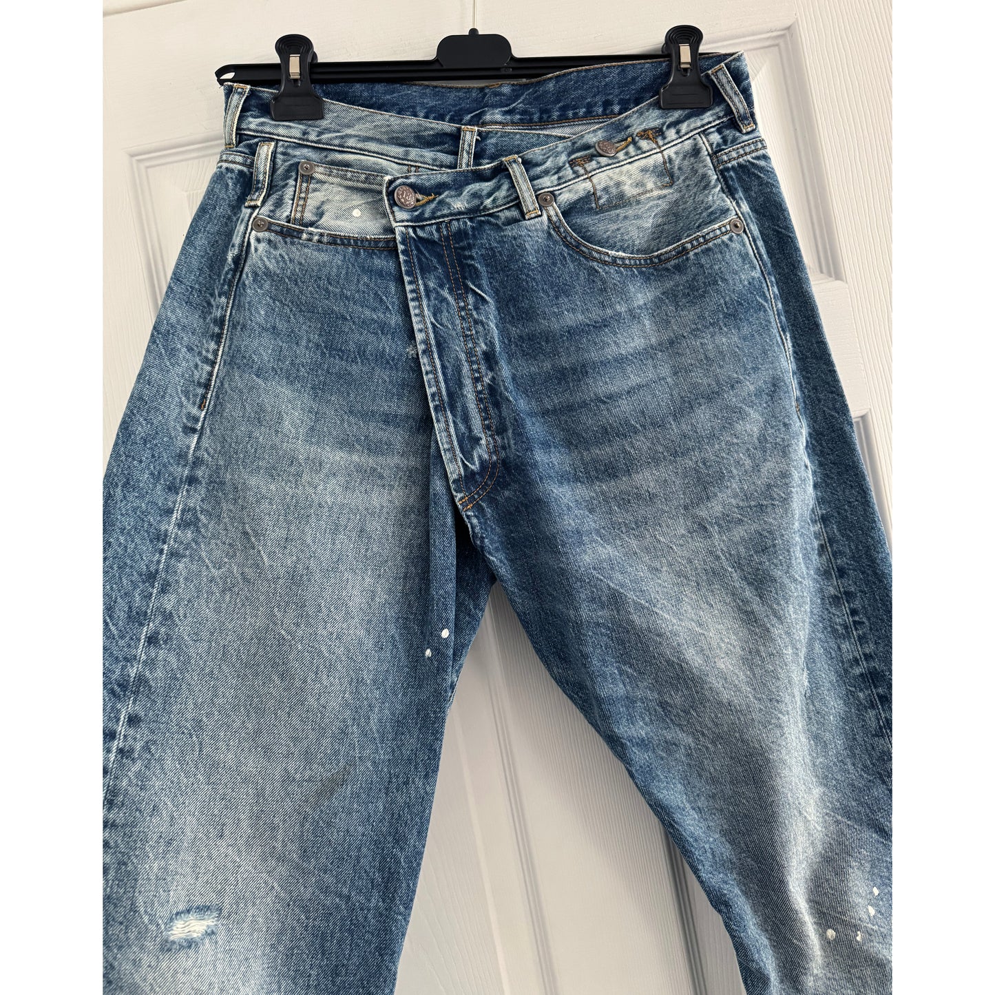 R13 Crossover Jeans in Jasper w Smudge, size 28 (fits 29)