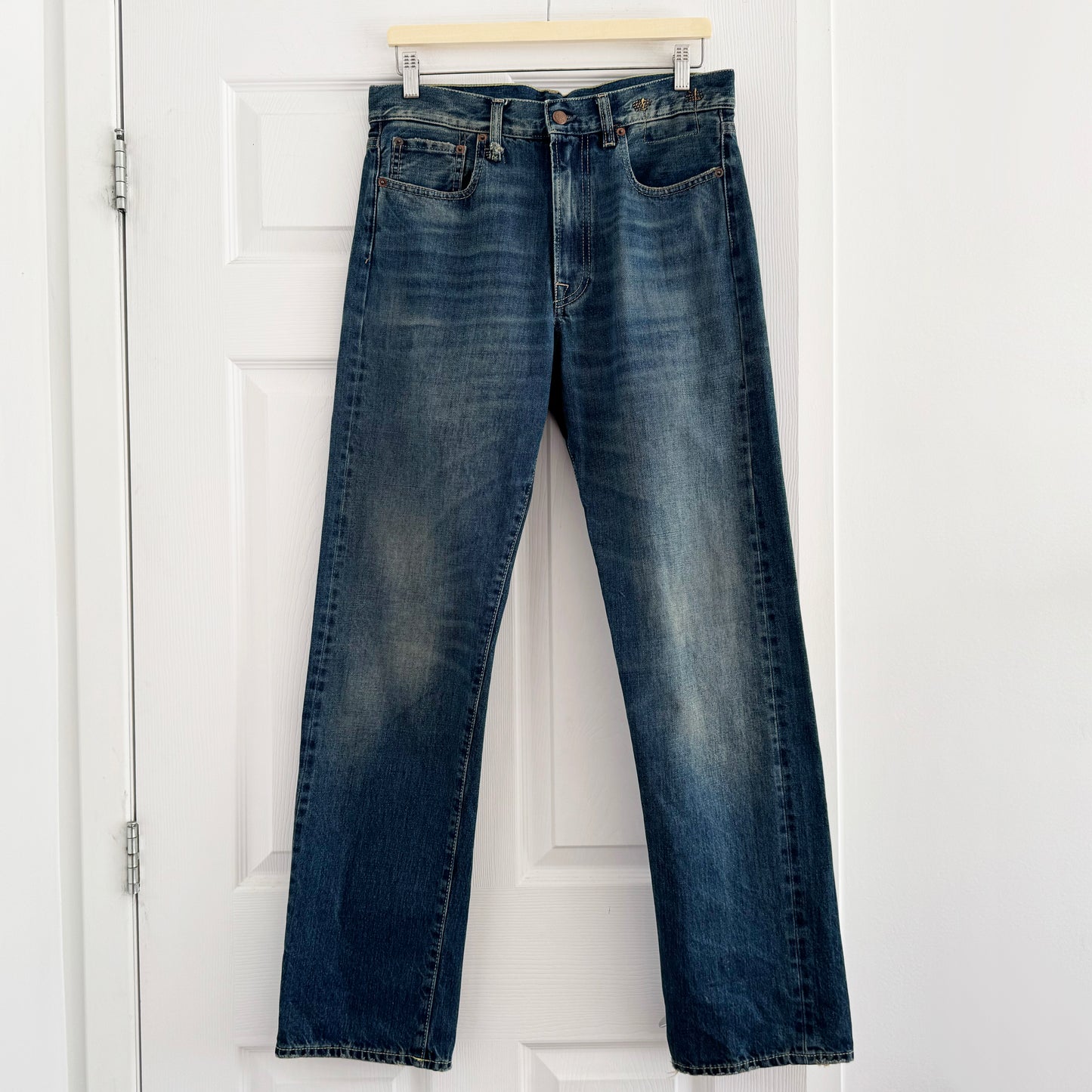 R13 *Limited Edition* Cuffed Boyfriend Jean in Adelaide Selvedge Blue, size 26