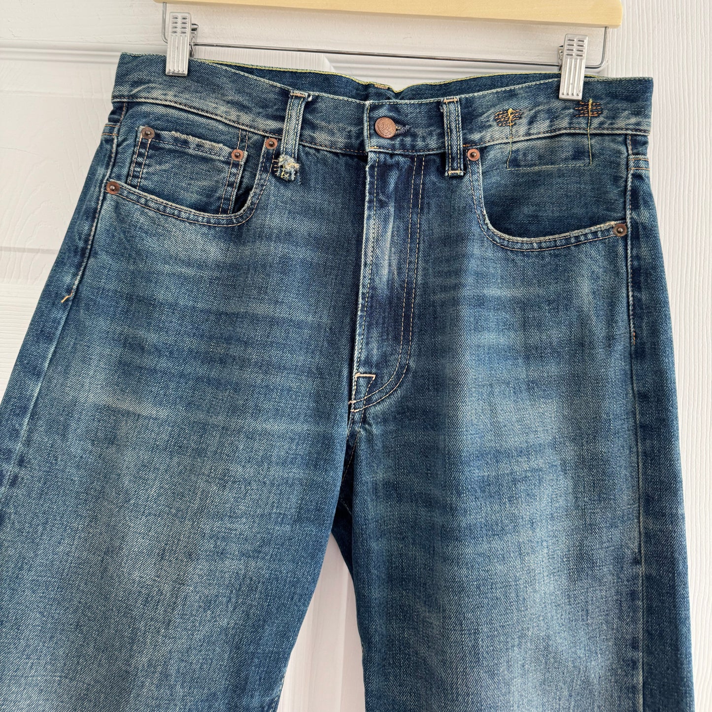 R13 *Limited Edition* Cuffed Boyfriend Jean in Adelaide Selvedge Blue, size 26