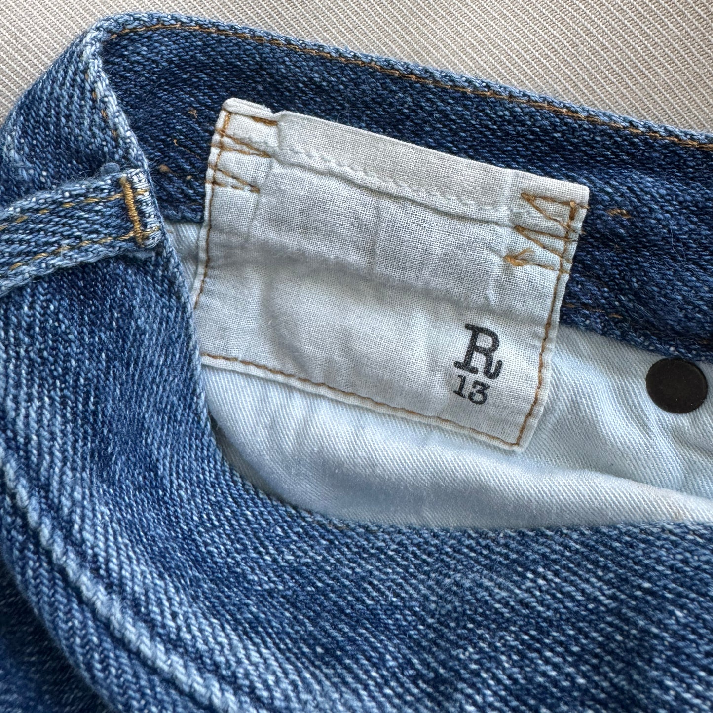 R13 "D'Arcy" Jean in Koze Vintage Indigo, size 24 (Fits loose)
