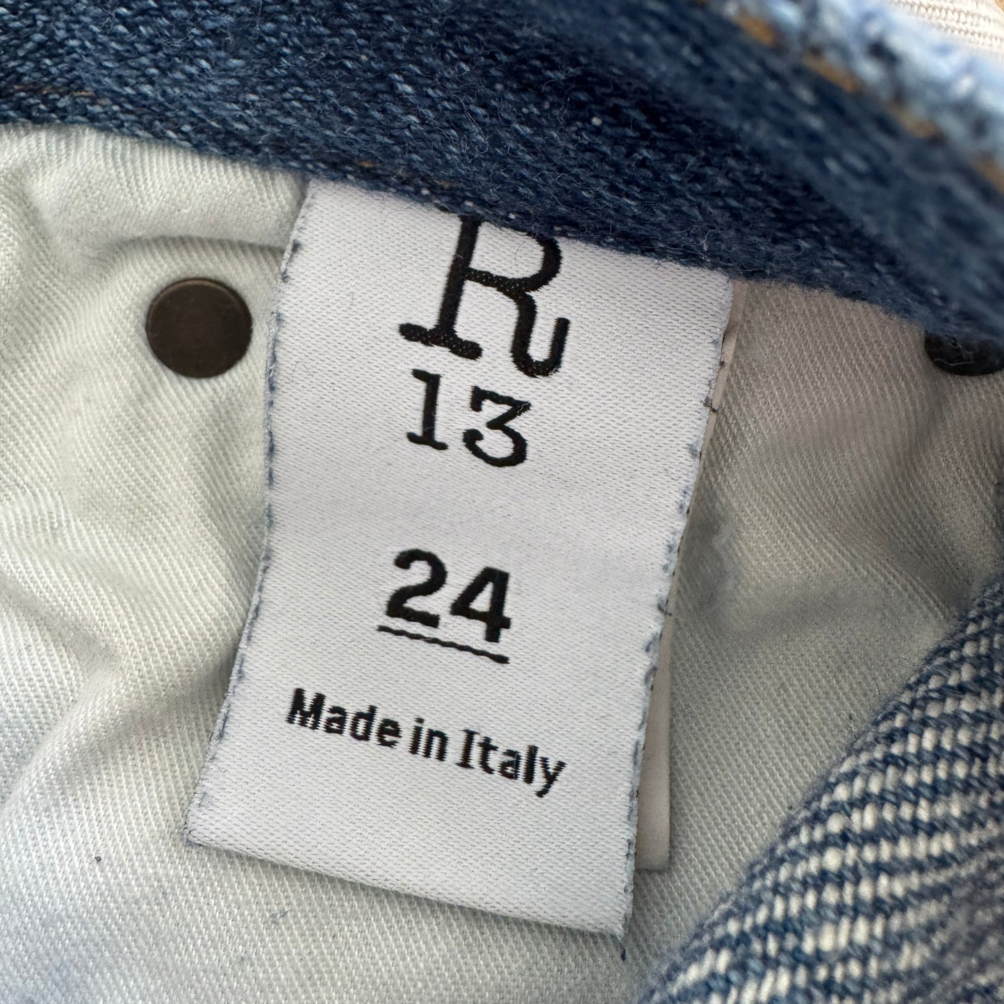 R13 "D'Arcy" Jean in Koze Vintage Indigo, size 24 (Fits loose)