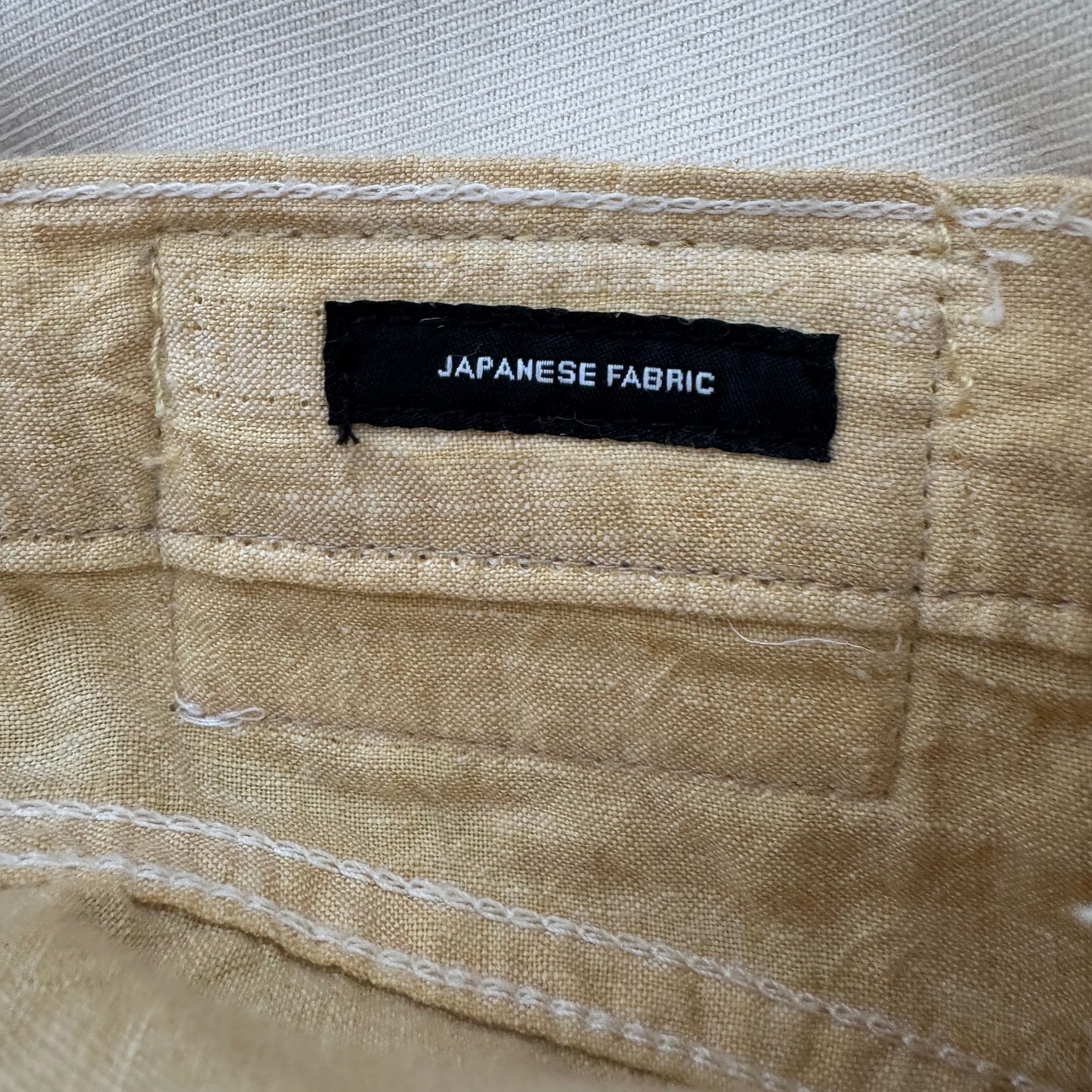 R13 "Double Loop Venti" Short in "Maize linen chambray", size 25 (fits 26 ish)