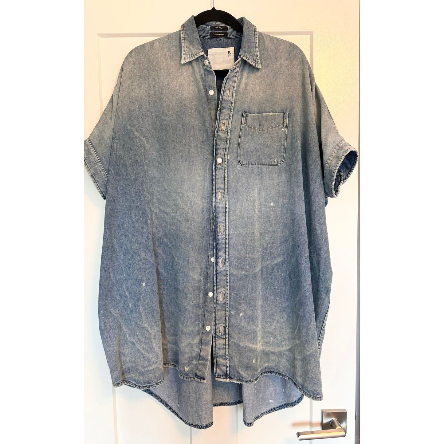 R13 Oversize Boxy Denim Dress, size XS