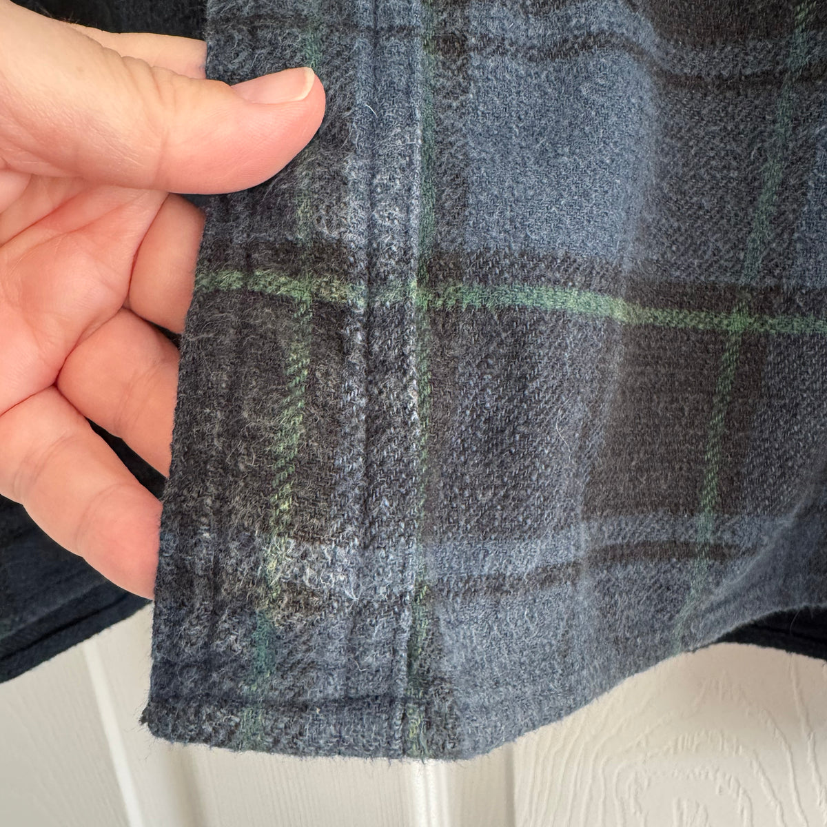 R13 Oversize Plaid Flannel Shirt in Navy, size XS