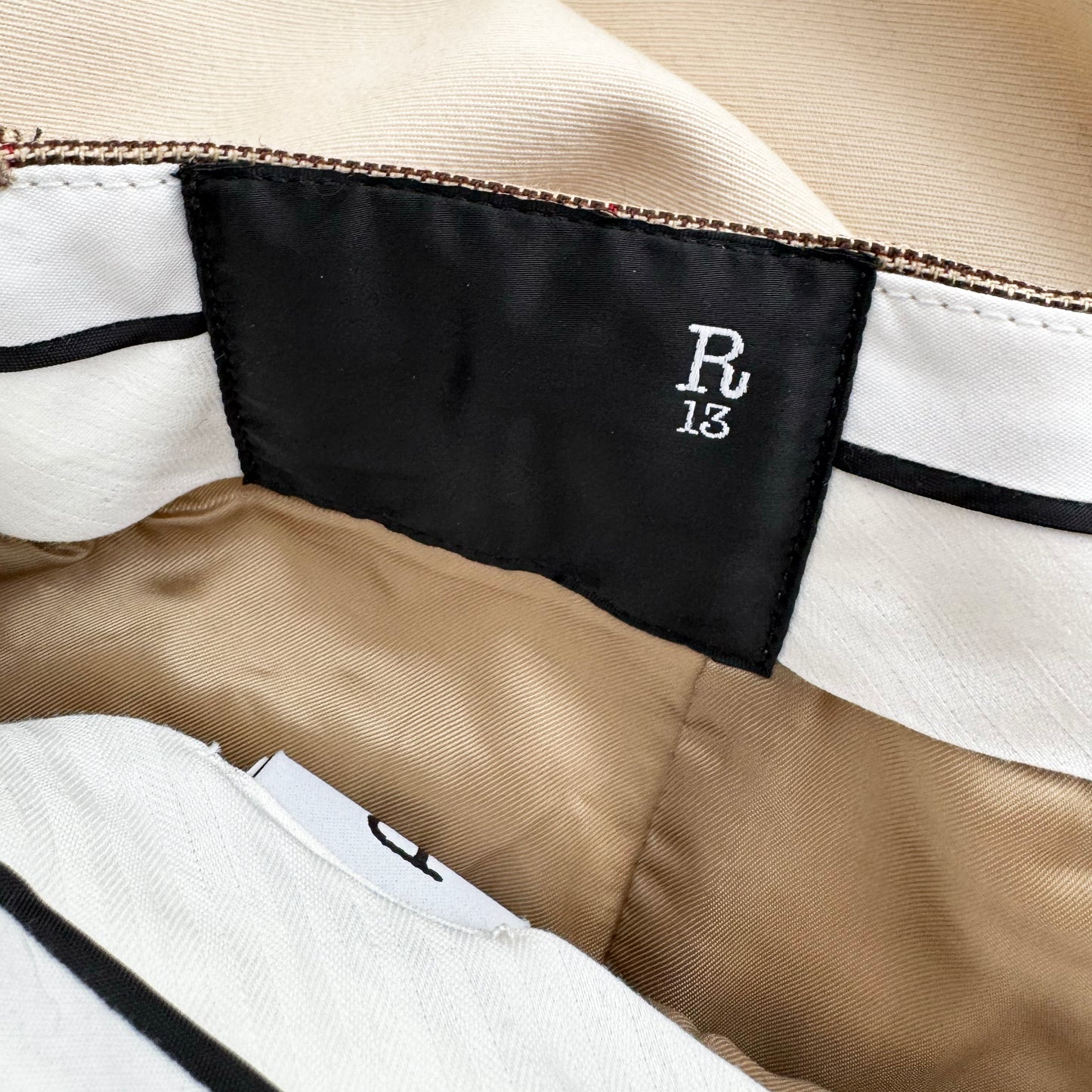 R13 Pleated Pocket Trousers in Brown, size 29