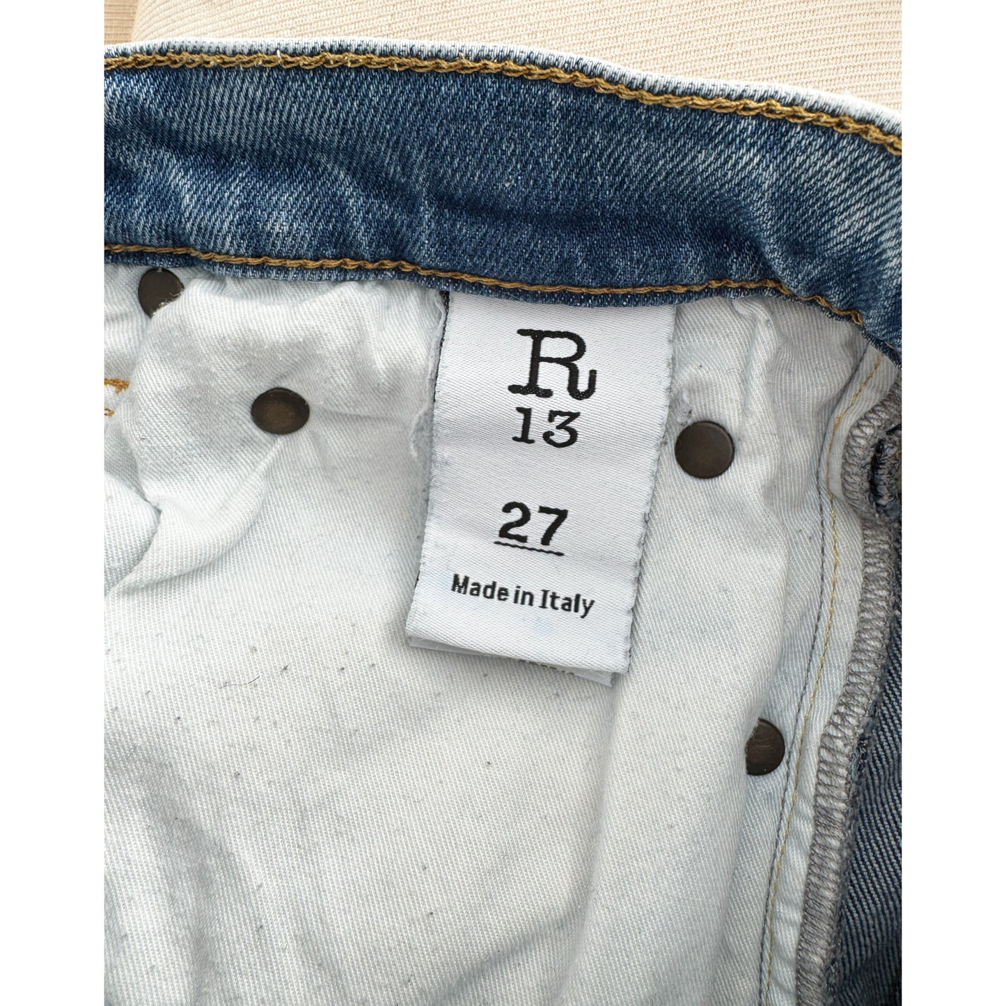 R13 "Shelley Slim" Jeans in Jasper Stretch, size 27 ** as is **