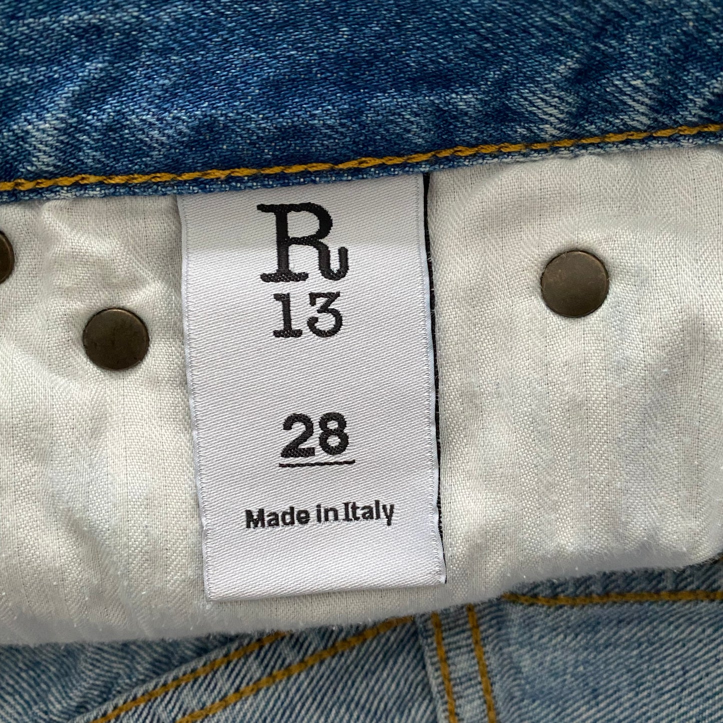 R13 Slouch Shorts in Bankside Blue, size 28 (fits like 26/27)