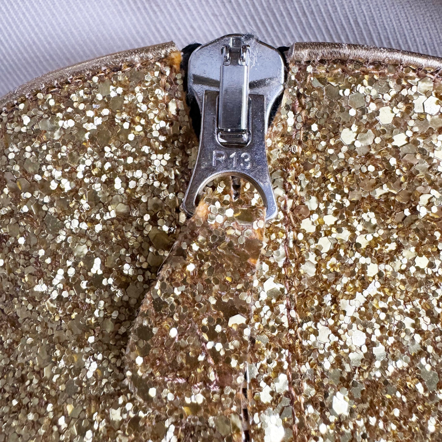 R13 Western Boots in Gold Sequin, size 41