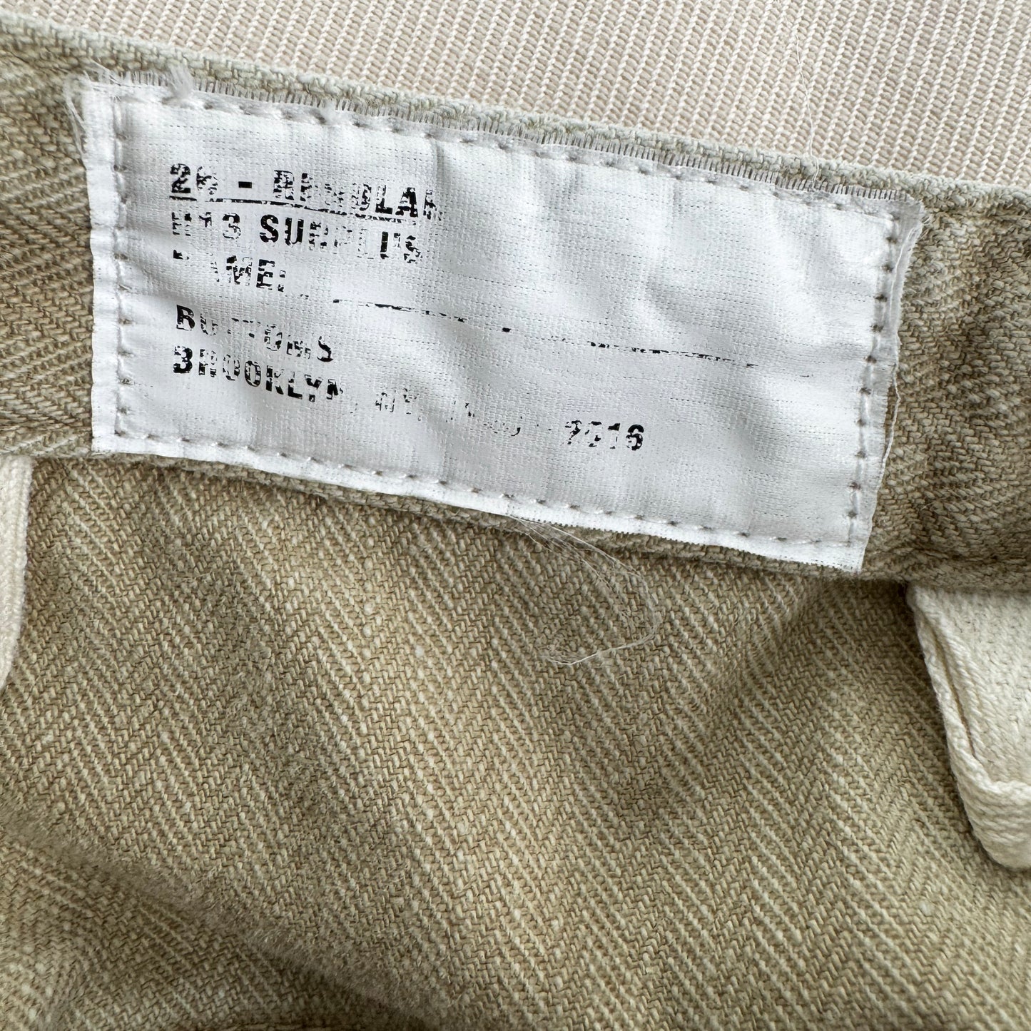 R13 Wide Leg Utility Pants in Beige, size 26