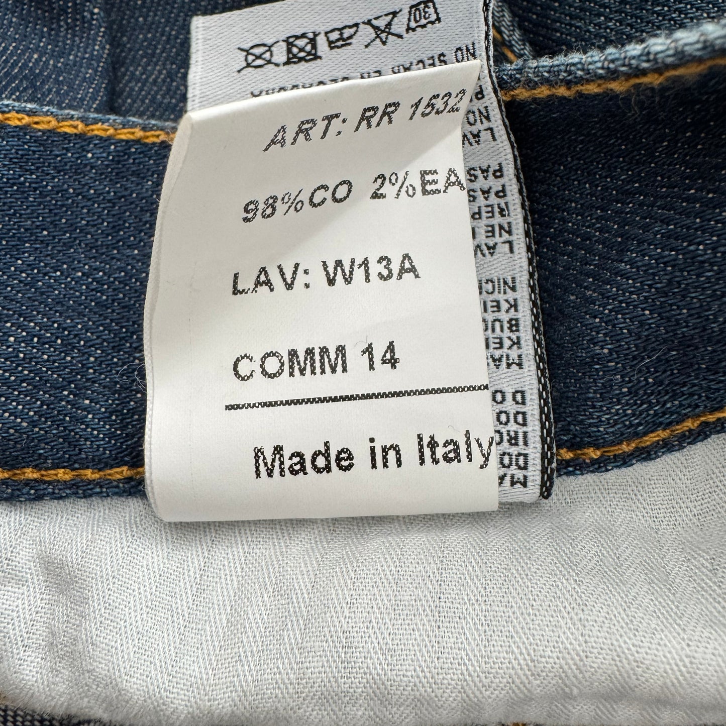 R13 X-Over Skinny in Blue, size 32