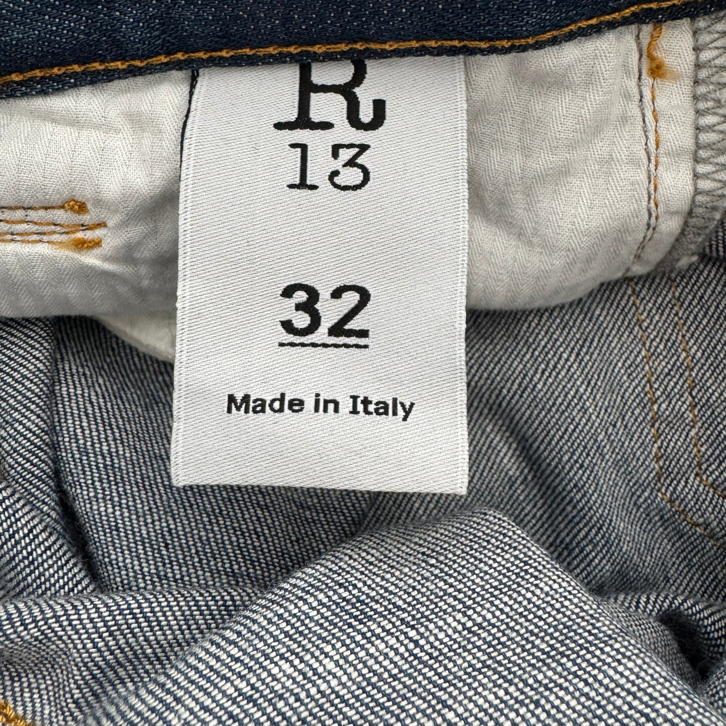 R13 X-Over Skinny in Blue, size 32