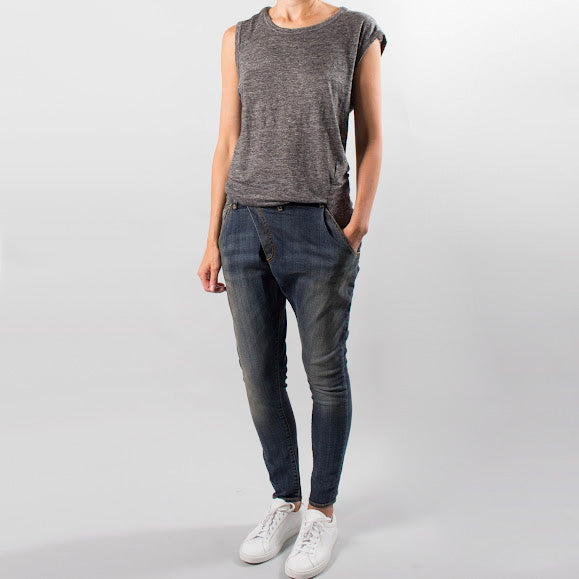 R13 X-Over Skinny in Blue, size 32