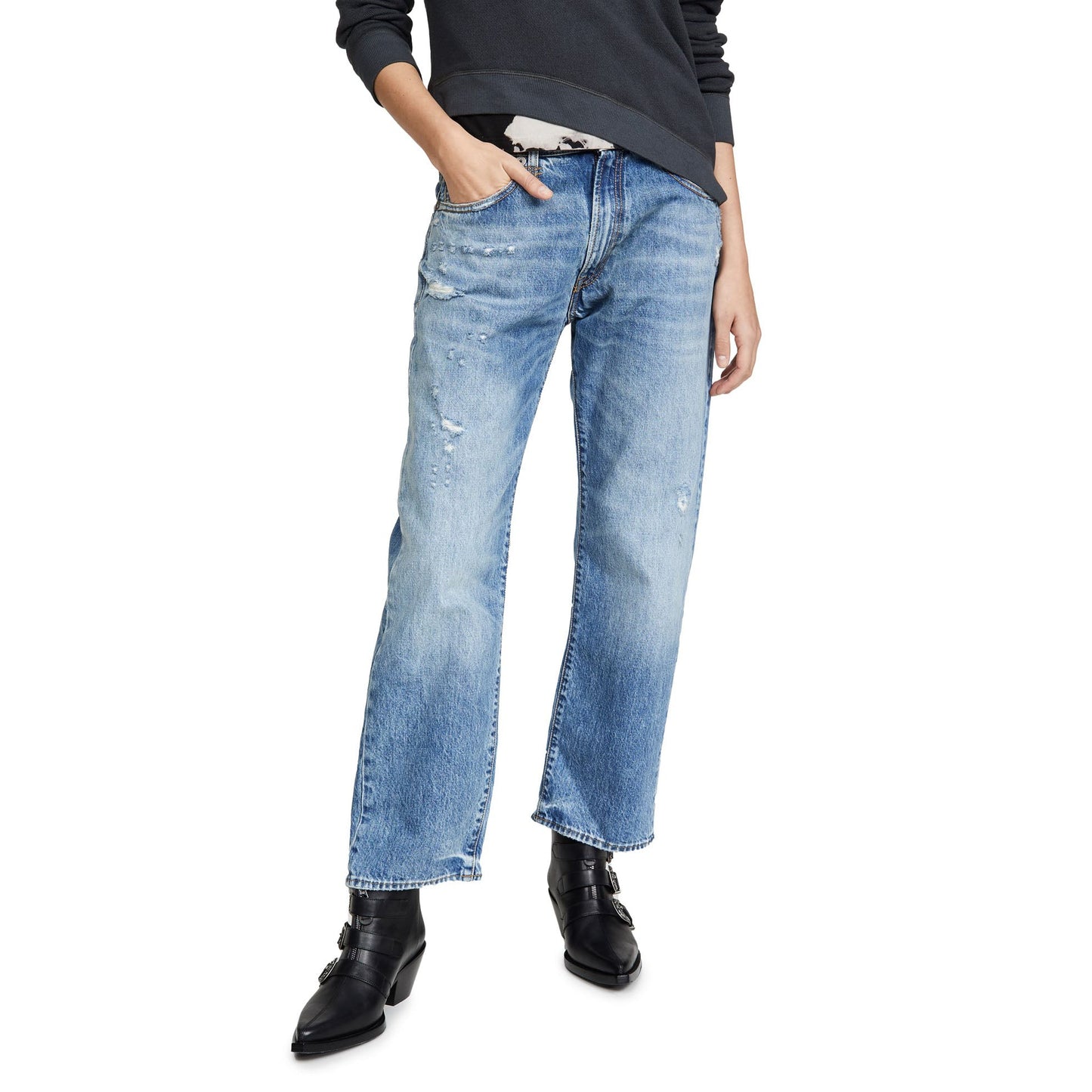 Jean Boyfriend R13 en Bleu Bain, taille 26 (convient au 27/28)