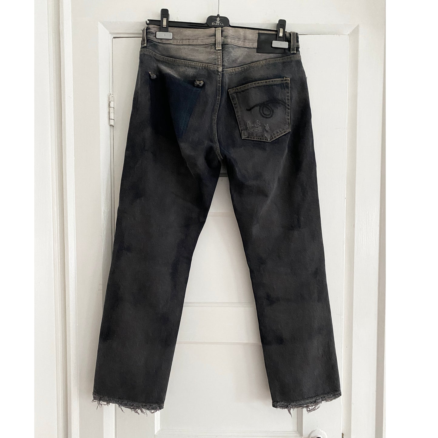 R13 Boyfriend Jeans in Faded Black, size 25 (fits like comfy 26)