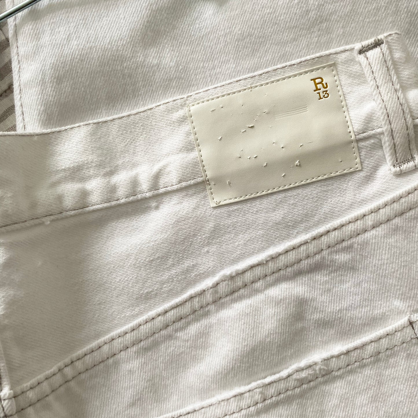 R13 Boyfriend Jean in "Holden White", size 28 (fits 29/30)