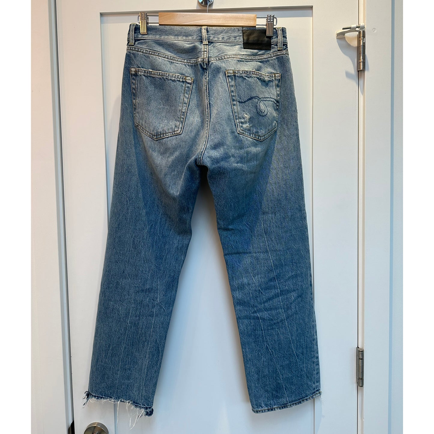 R13 Boyfriend Jeans in Holly Blue, size 25 (fits 26 ish)