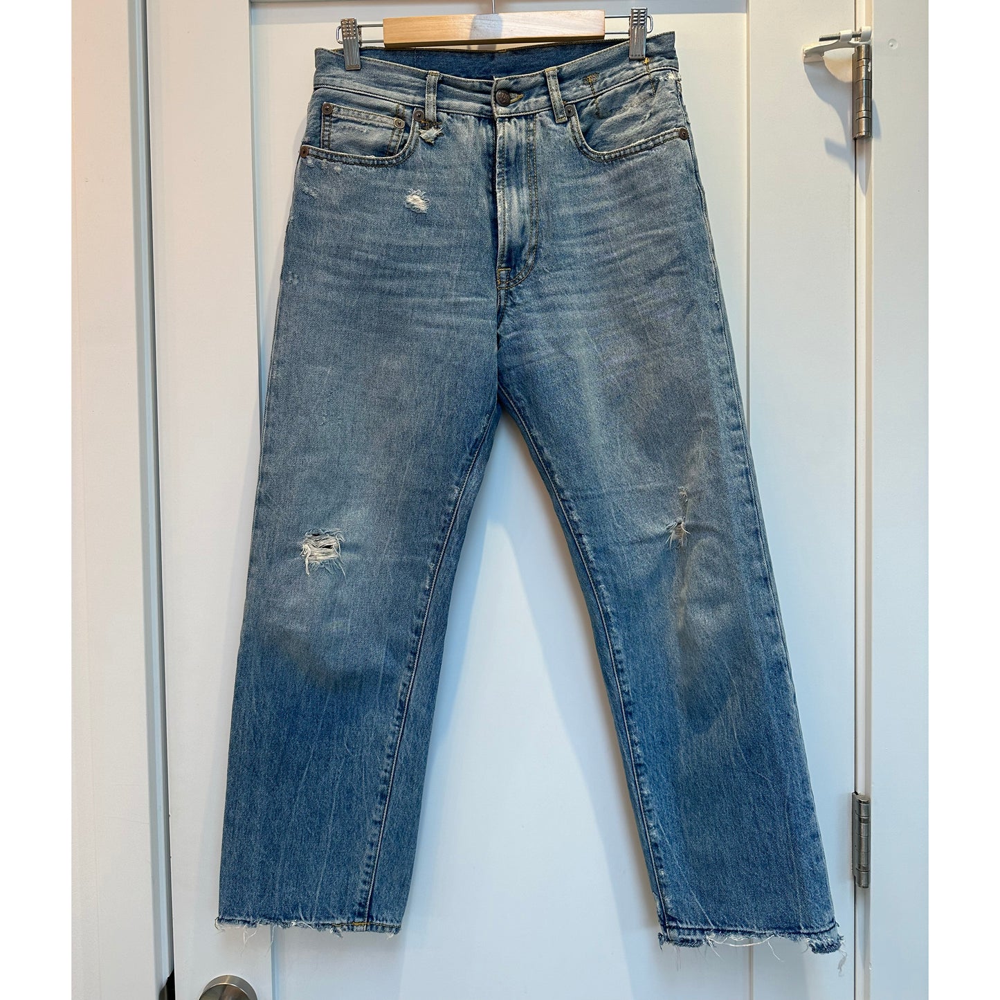 R13 Boyfriend Jeans in Holly Blue, size 25 (fits 26 ish)