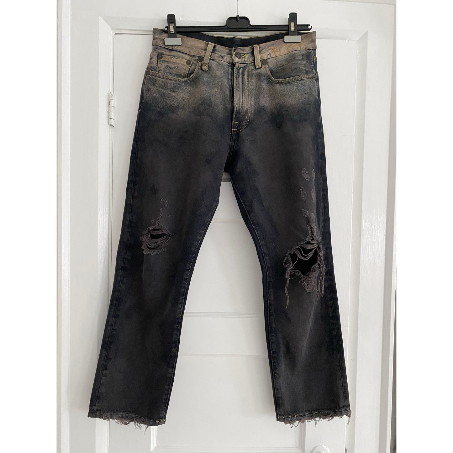 R13 Boyfriend Jeans in Faded Black, size 25 (fits like comfy 26)