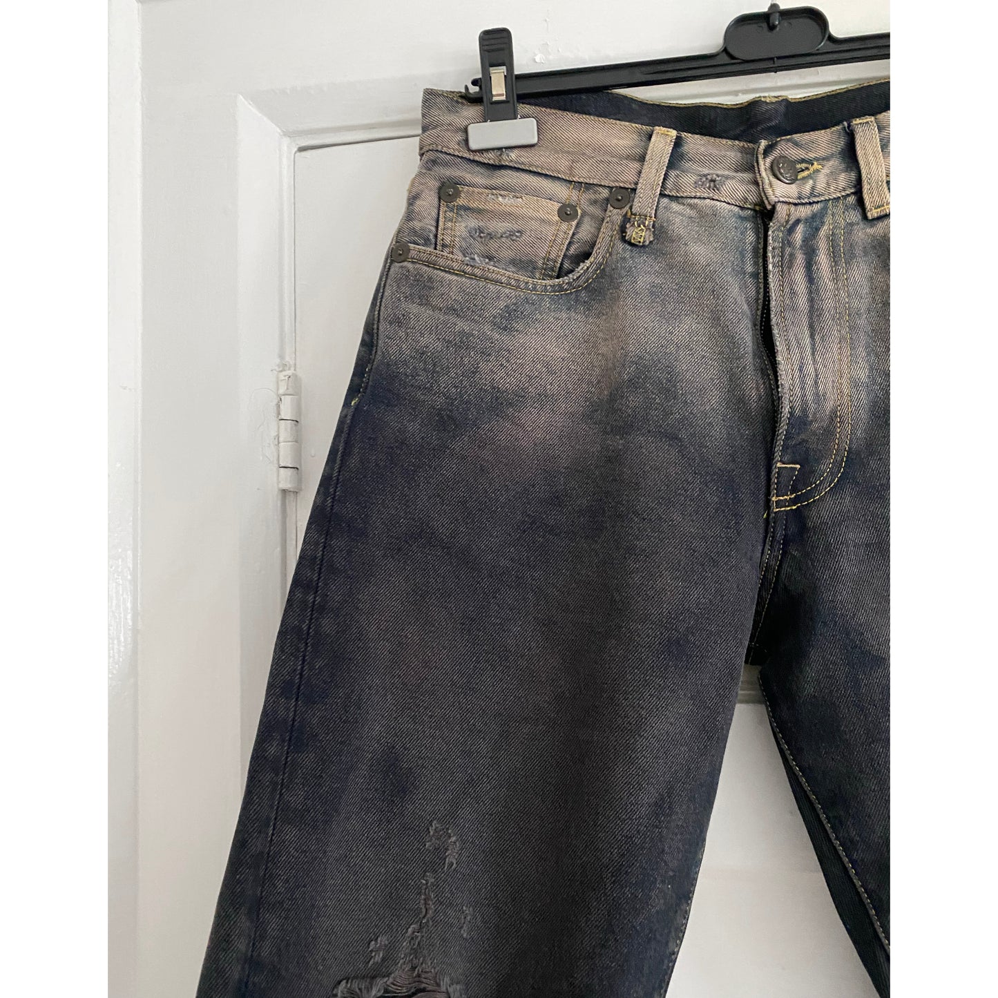 Jean R13 Boyfriend en noir délavé, taille 25 (convient comme 26/27)