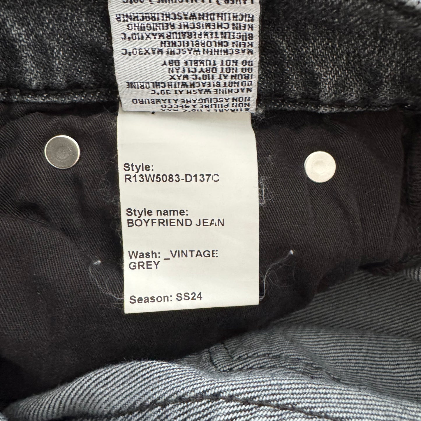 R13 Boyfriend Jean in "Vintage Grey", size 30 (fits a comfy 31)